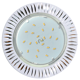 Ecola GX53 H4 DL5383  светильник встраив. без рефл. Рифленые реснички Белый/Алюм 20x110 (к+) "