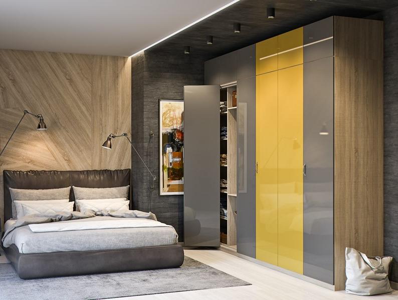 Шкаф со складными дверями во всю стену Шкаф со складными дверями во всю стену