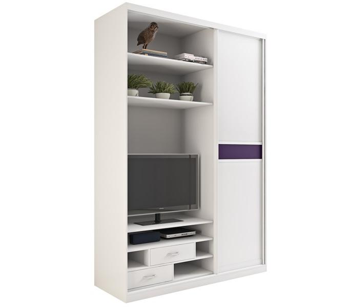 Малый шкаф-купе с тв-полкой в гостиную