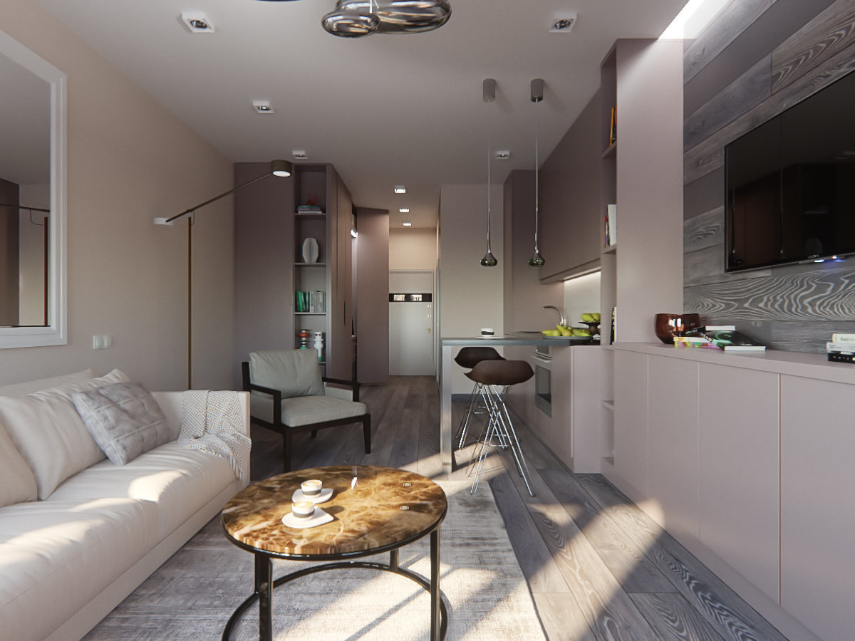 Натяжной тканевый потолок на кухне