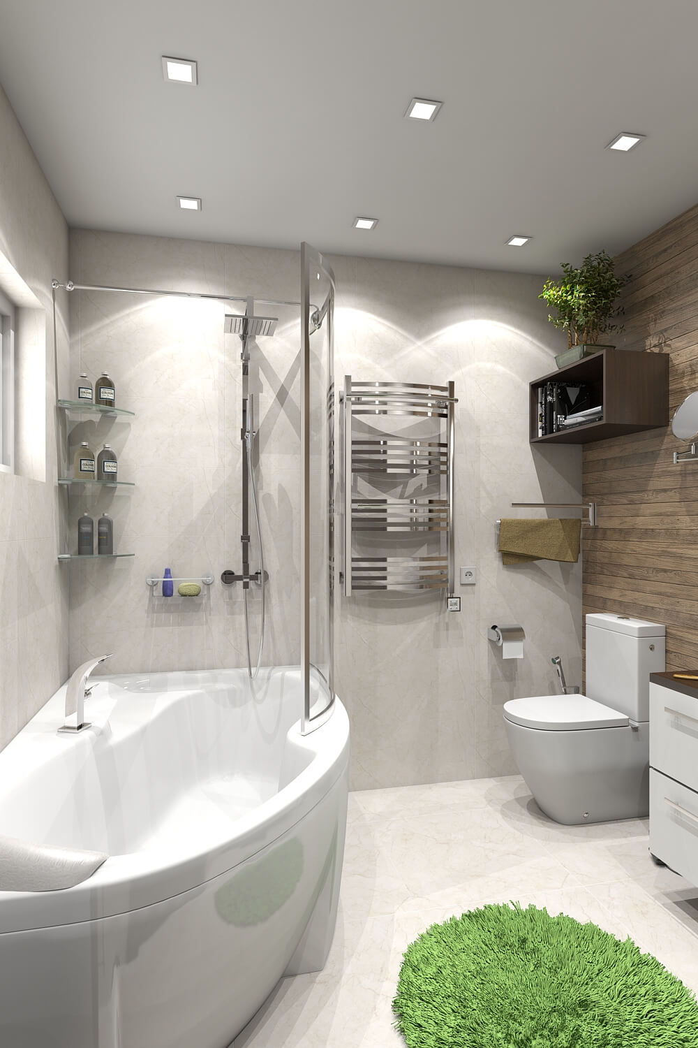 Тканевый потолок бесшовный в ванную