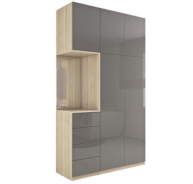 Серый шкаф с зеркалом в прихожую Серый шкаф с зеркалом в прихожую