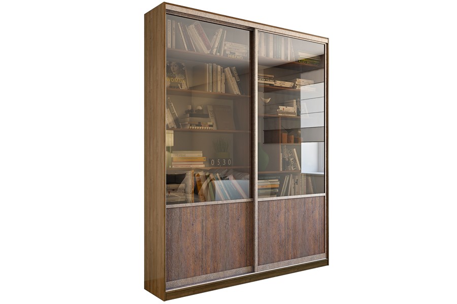 Стеллаж для книг со стеклянными дверцами