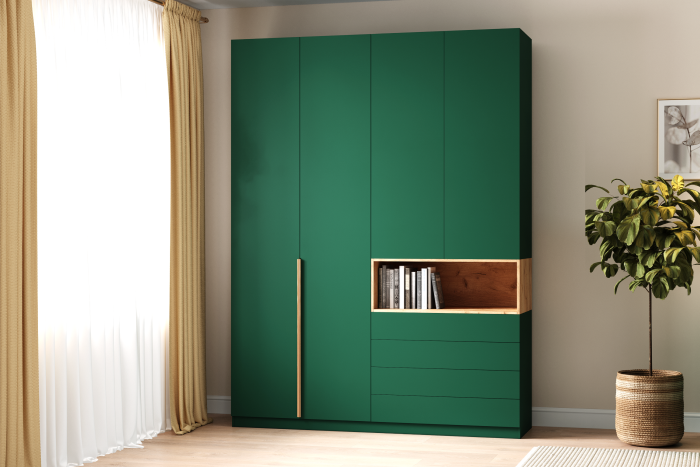 Шкаф распашной зеленый
