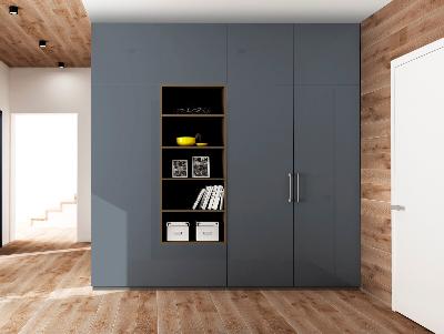 Распашной шкаф "Серый глянец" с открытыми полками Распашной шкаф "Серый глянец" с открытыми полками