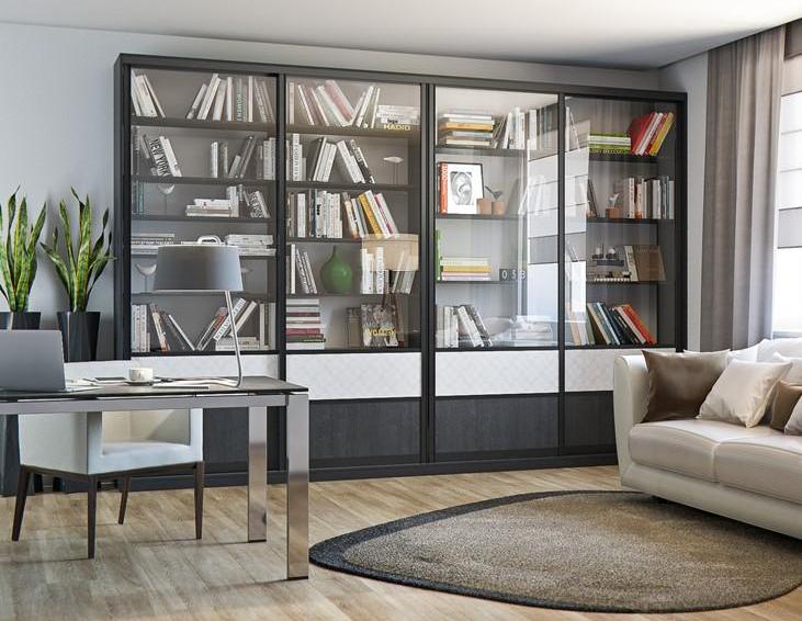 Большой стеллаж со стеклом для книг Большой стеллаж со стеклом для книг