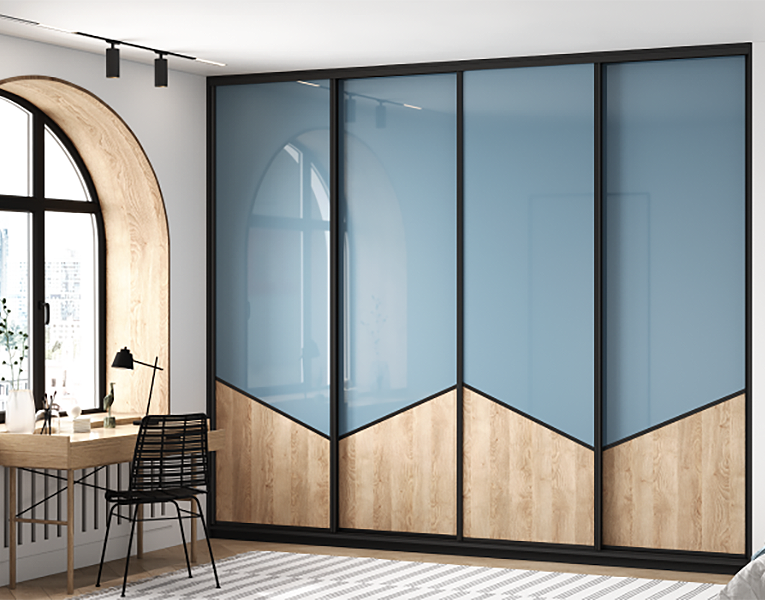 Шкаф-купе серо-голубой Шкаф-купе серо-голубой