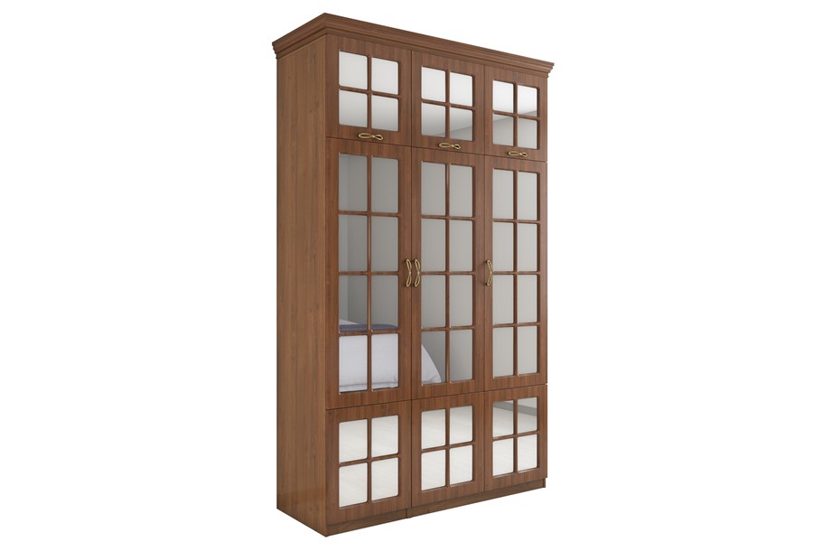 Распашной шкаф зеркальный в спальню