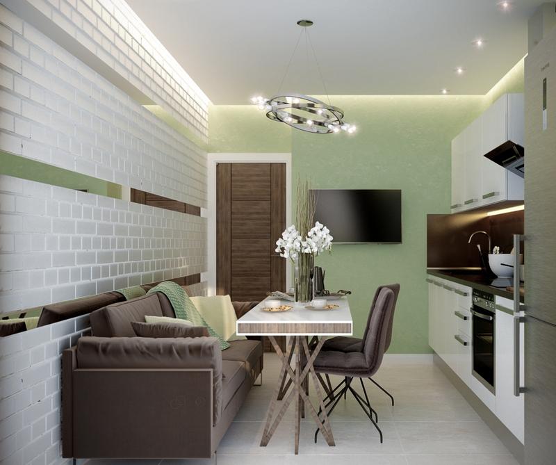 Натяжной парящий потолок с подсветкой и светильниками