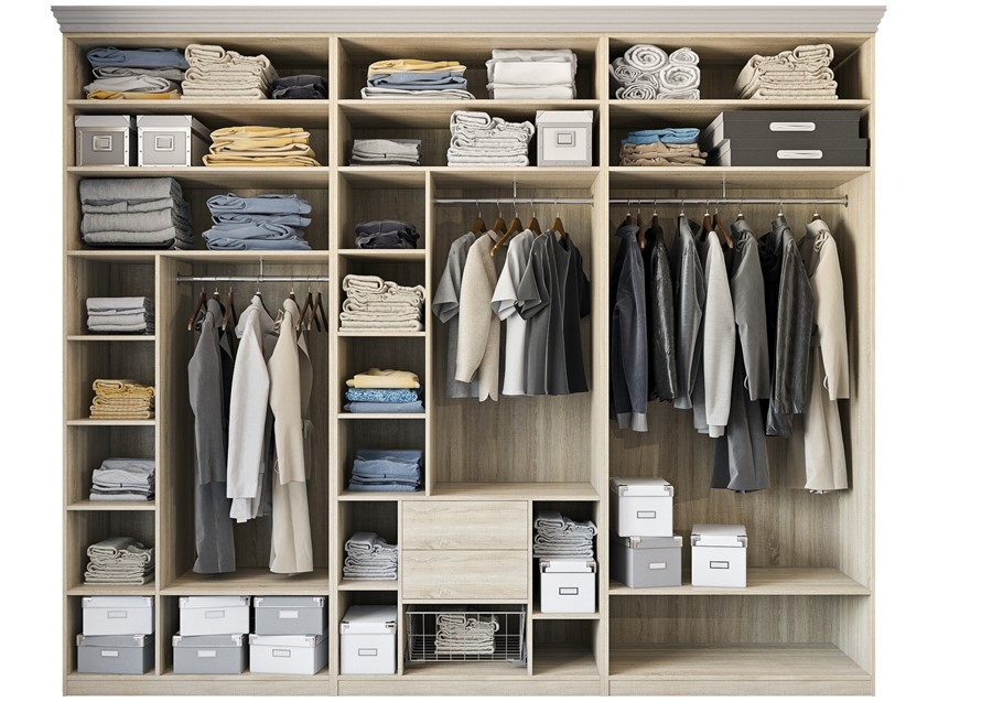 Распашной шкаф с зеркалами "Ясень Шимо светлый / Дымный древесный"